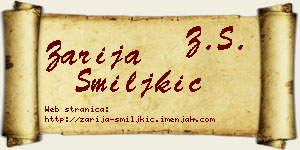 Zarija Smiljkić vizit kartica